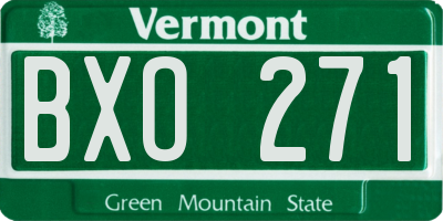 VT license plate BXO271