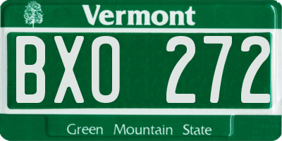 VT license plate BXO272