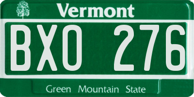 VT license plate BXO276