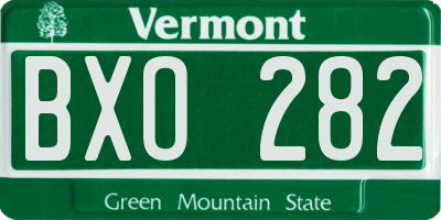 VT license plate BXO282