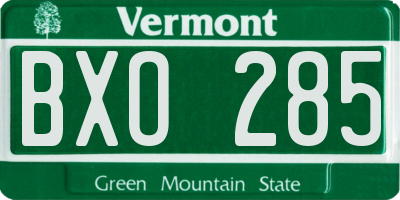 VT license plate BXO285