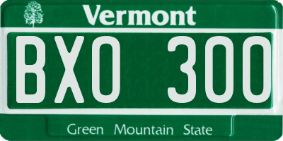 VT license plate BXO300