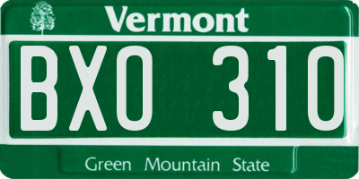 VT license plate BXO310