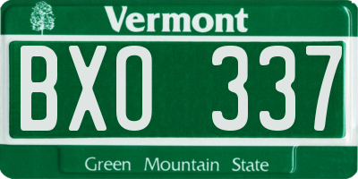VT license plate BXO337