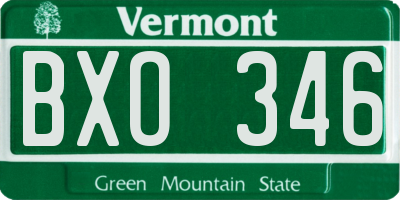 VT license plate BXO346