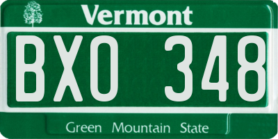 VT license plate BXO348