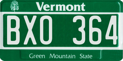 VT license plate BXO364