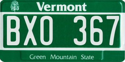 VT license plate BXO367