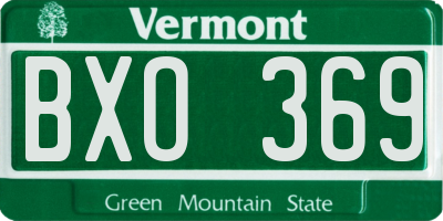 VT license plate BXO369