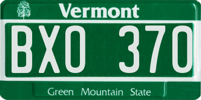 VT license plate BXO370