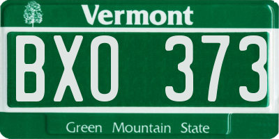 VT license plate BXO373