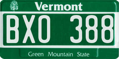 VT license plate BXO388