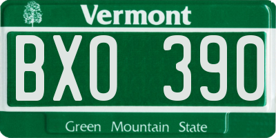 VT license plate BXO390