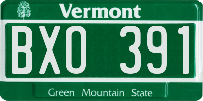 VT license plate BXO391
