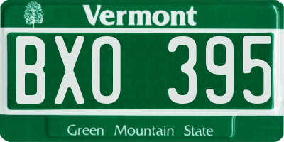VT license plate BXO395