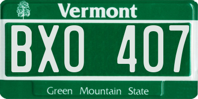 VT license plate BXO407