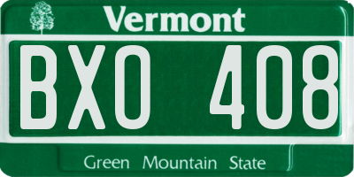 VT license plate BXO408