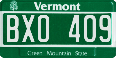 VT license plate BXO409