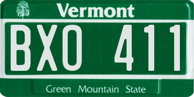 VT license plate BXO411