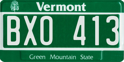 VT license plate BXO413