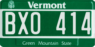 VT license plate BXO414