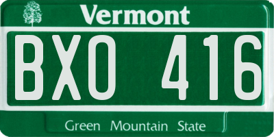 VT license plate BXO416