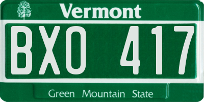 VT license plate BXO417