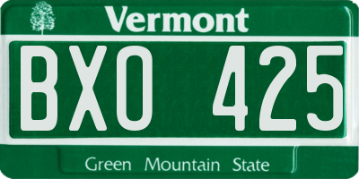 VT license plate BXO425