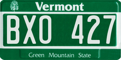 VT license plate BXO427