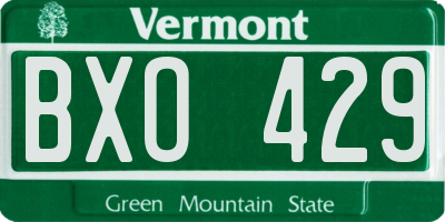 VT license plate BXO429