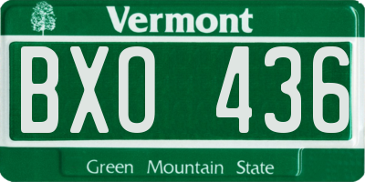 VT license plate BXO436