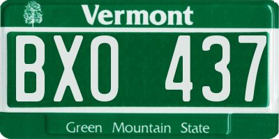 VT license plate BXO437