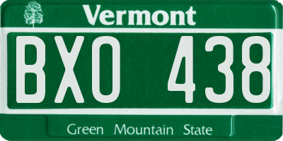 VT license plate BXO438
