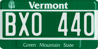 VT license plate BXO440