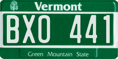 VT license plate BXO441