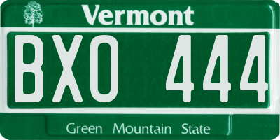 VT license plate BXO444