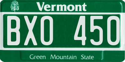 VT license plate BXO450