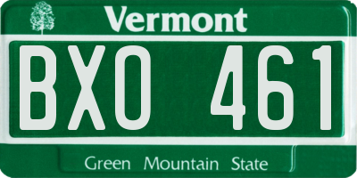 VT license plate BXO461
