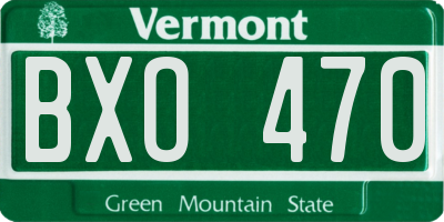 VT license plate BXO470