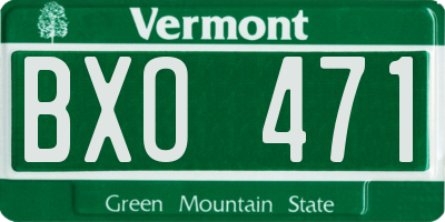 VT license plate BXO471