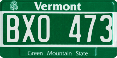 VT license plate BXO473