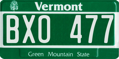 VT license plate BXO477