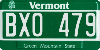 VT license plate BXO479