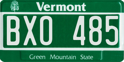 VT license plate BXO485
