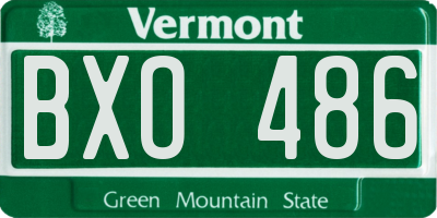 VT license plate BXO486