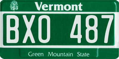 VT license plate BXO487