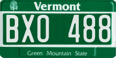 VT license plate BXO488