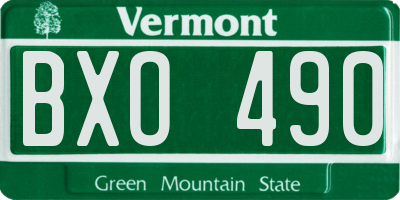 VT license plate BXO490