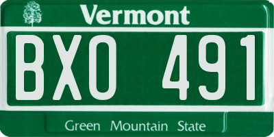 VT license plate BXO491