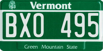 VT license plate BXO495